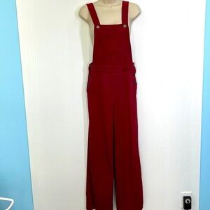 Forever 21 - Burgundy Cotton Adjustable Straps Overalls Size Small